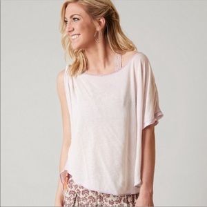 FREE PEOPLE PLUTO ONE SHOULDER TEE LARGE